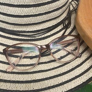 Armani Exchange Blush Mauve Pink Cat Eye Reading Glasses Frames